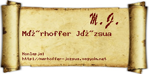 Márhoffer Józsua névjegykártya
